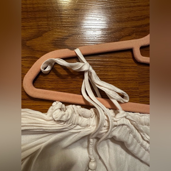 On The Road Off-Shoulder Tassel Peasant Blouse in Cream - Picture 6 of 7